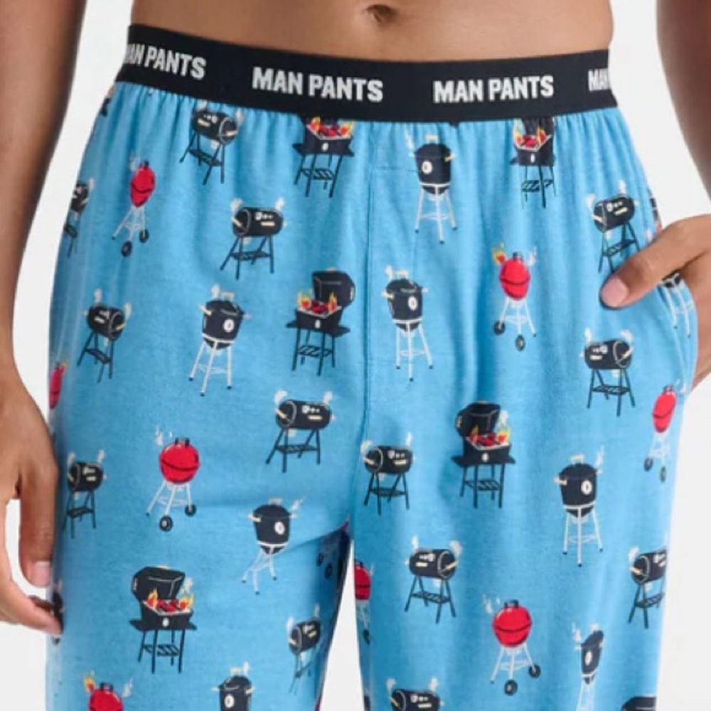 Hatley Little Blue House Flaming BBQS Man Pajama Lounge Pants